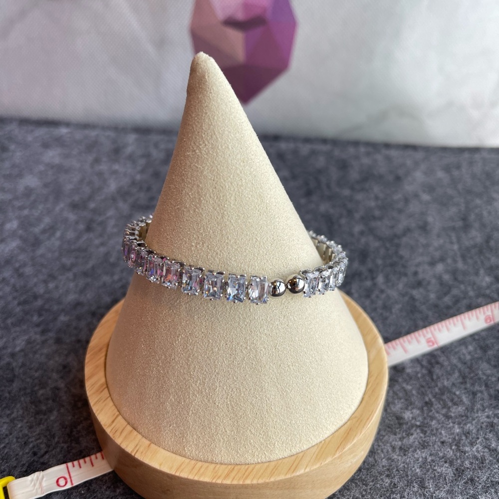 Austrian Rectangle Crystal Adjustable Bangle - image 2